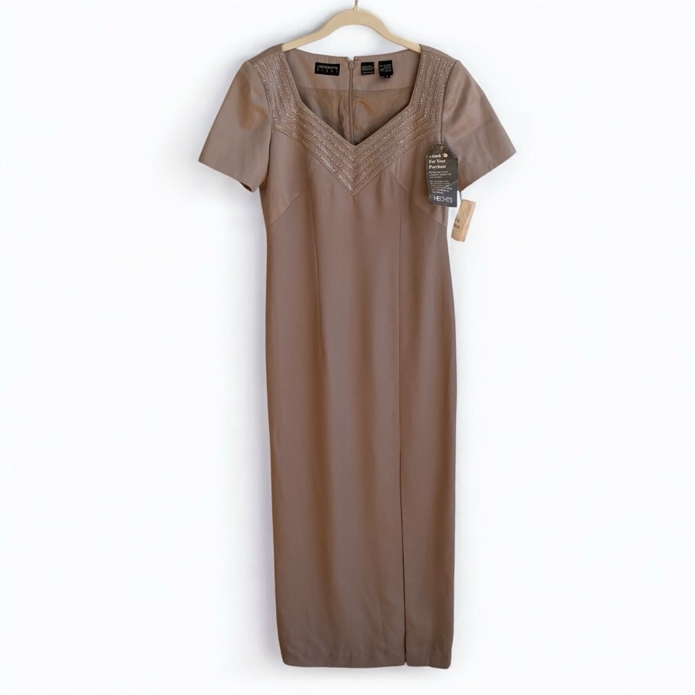 Vintage Liz Claiborne Night Short Sleeve Embellished Long Formal‎ Dress